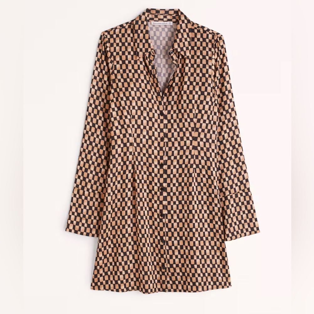 NWT A&F Long-Sleeve Satin Shirt Dress